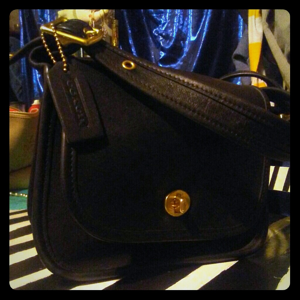 Coach Vintage Legacy Trail Saddle Bag Black